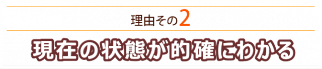 現在の状態が的確にわかる